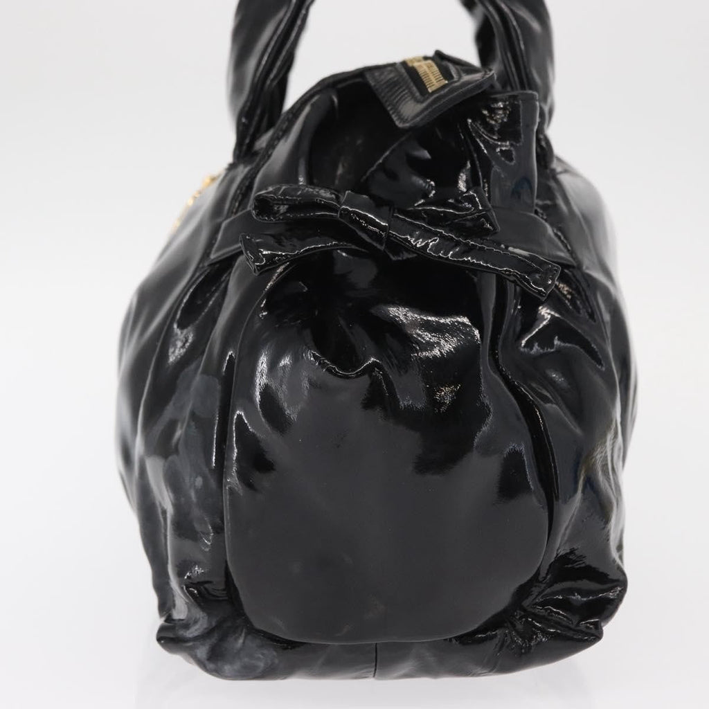 Gucci Hysteria Convertible Top Handle Bag Patent Black Patent_Leather Handbag (Authentic  )
