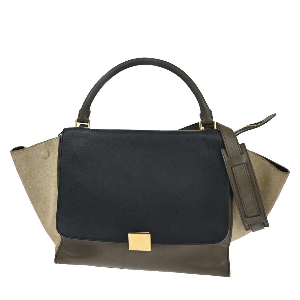 Celine Trapeze Bag Leather With Suede Multicolour Leather Handbag ( )