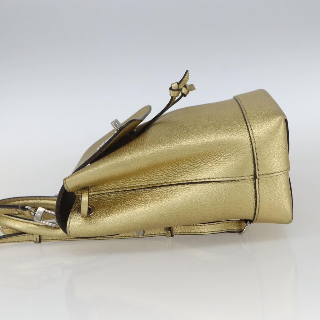 Louis Vuitton Lockme Backpack Leather Gold Leather Backpack Bag (Authentic  )