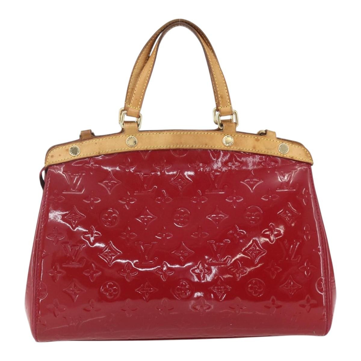 Louis Vuitton Brea Handbag Monogram Vernis Red Patent_Leather Handbag (Authentic  )