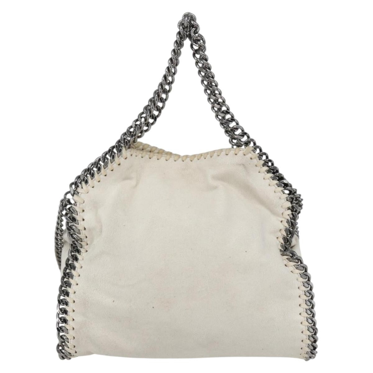 Stella Mccartney Falabella Fold Over Crossbody Bag Shaggy Deer White Polyester Handbag (Authentic  )