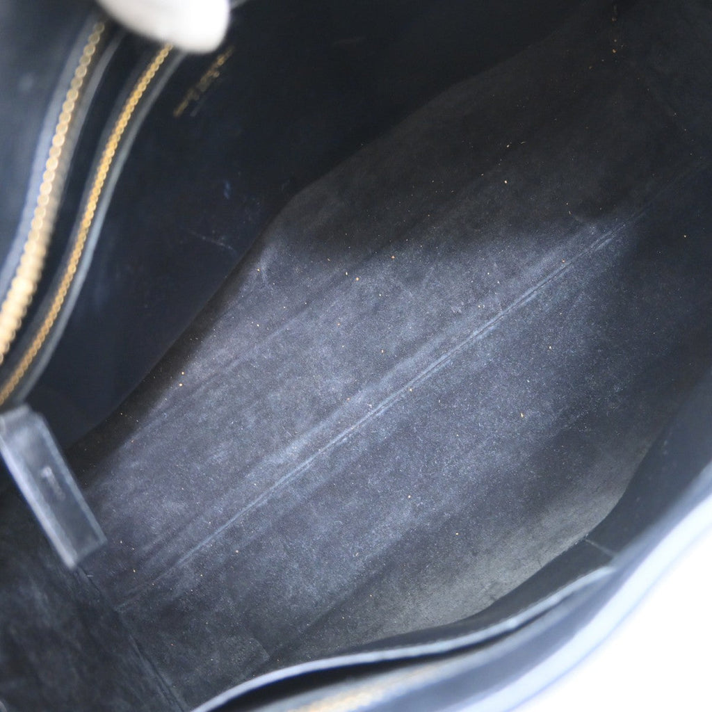 Saint Laurent Monogram Cabas Leather Black Leather Handbag ( )