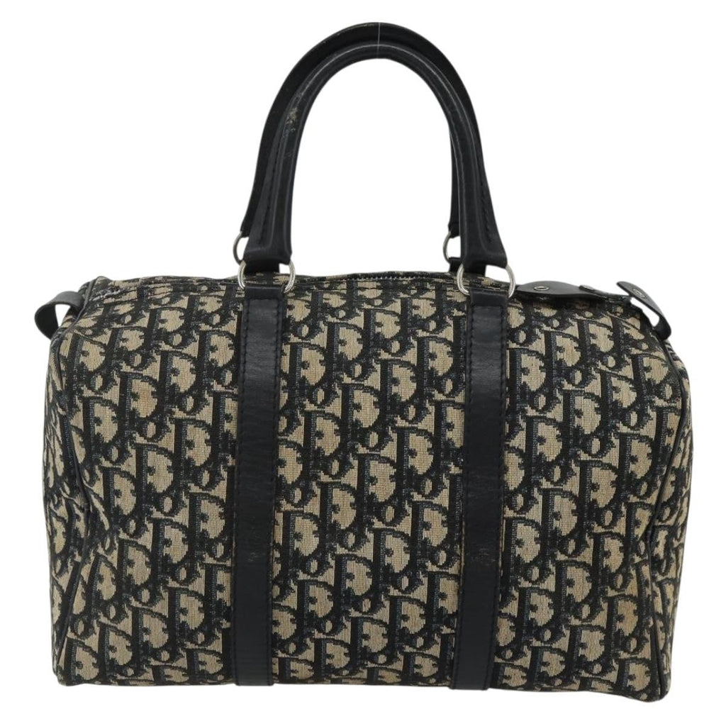 Christian Dior Vintage Trotter Boston Bag Diorissimo Canvas Navy Canvas Handbag ( )