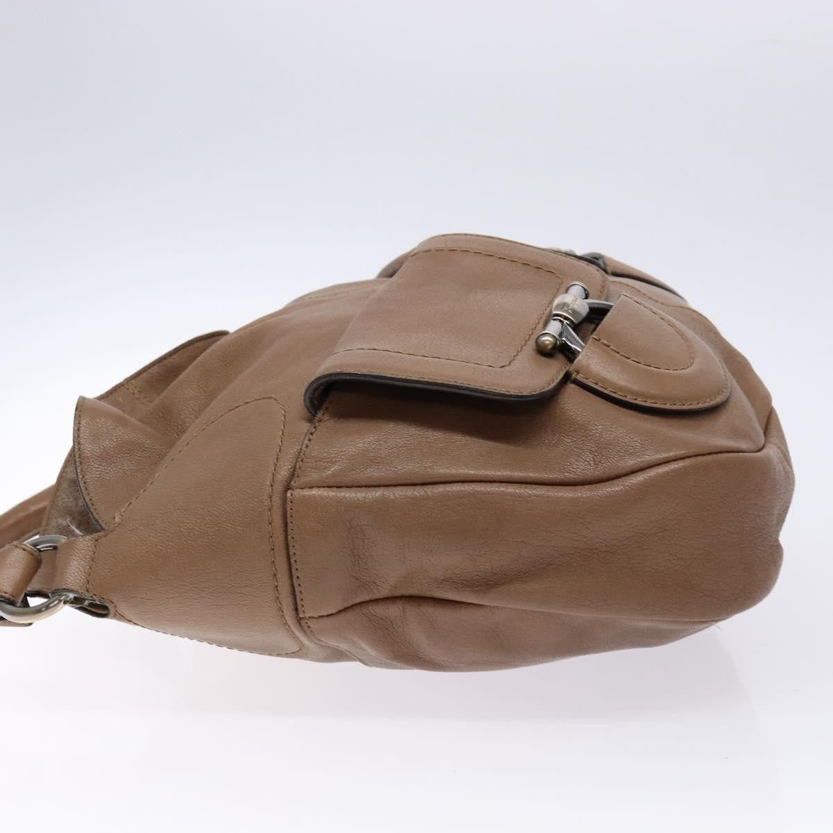 Salvatore Ferragamo Vintage Handbag Leather Brown Leather Handbag (Authentic  )