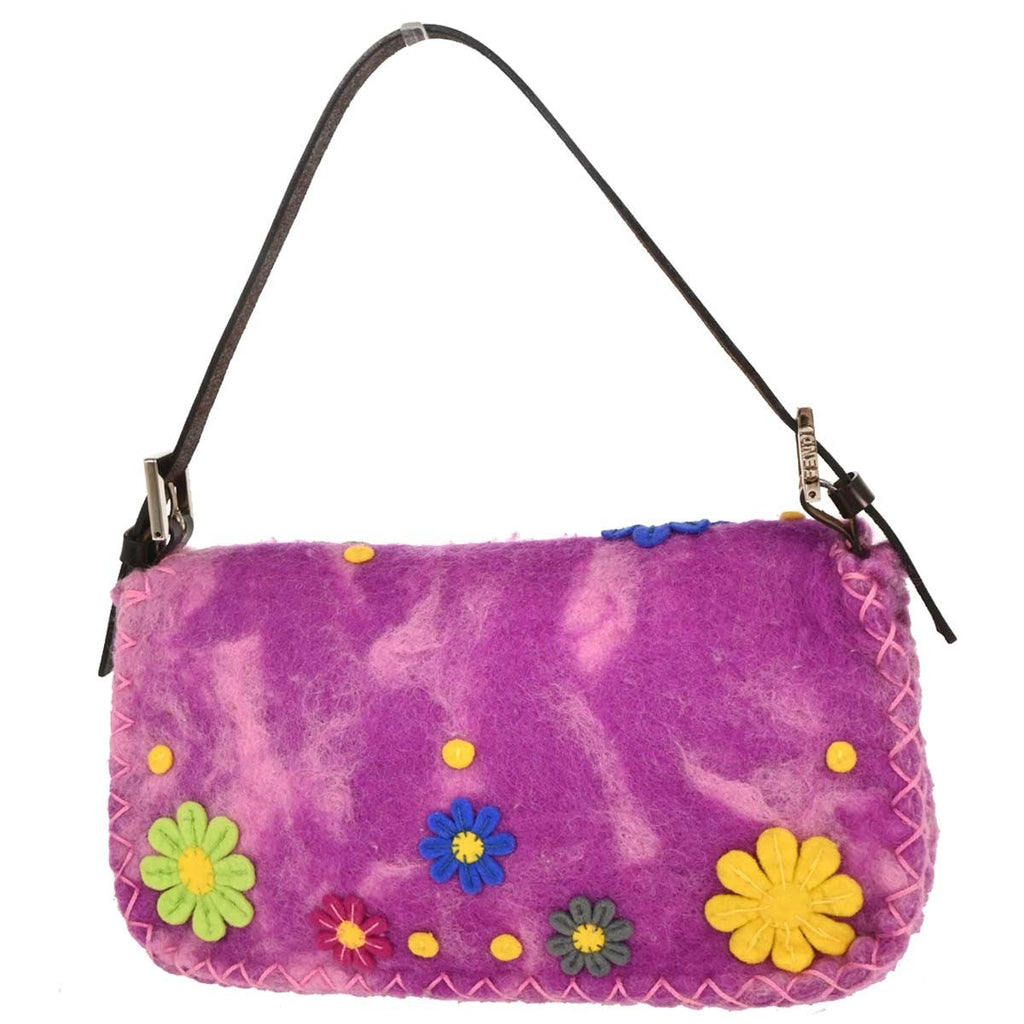 Fendi Baguette Bag Patent Purple Felt,Leather Handbag (Authentic  )