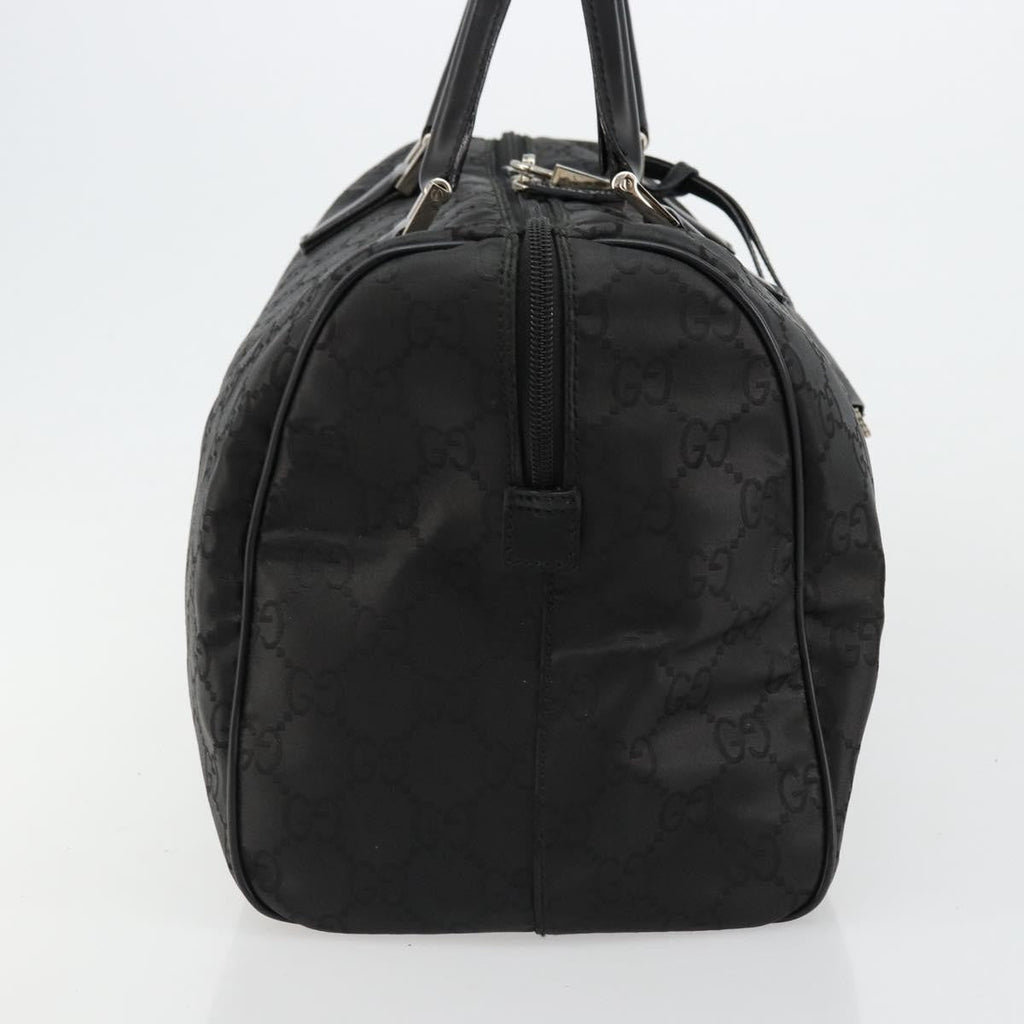 Gucci Duffle Bag Jumbo Gg Embossed Leather Black Pvc Handbag ( )