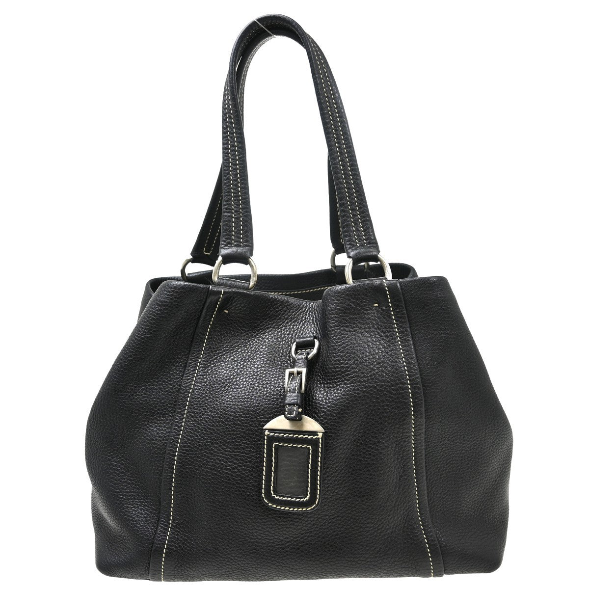 Prada Vintage Handbag Leather Black Leather Handbag ( )