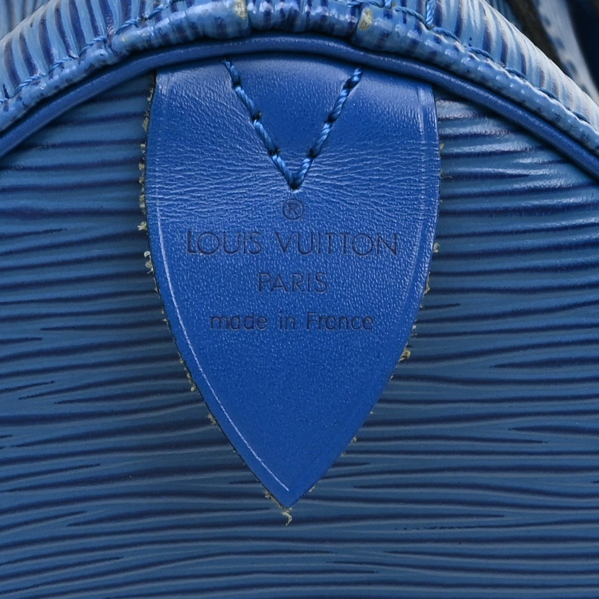 Louis Vuitton Speedy Handbag Epi Leather Blue Leather Handbag ( )