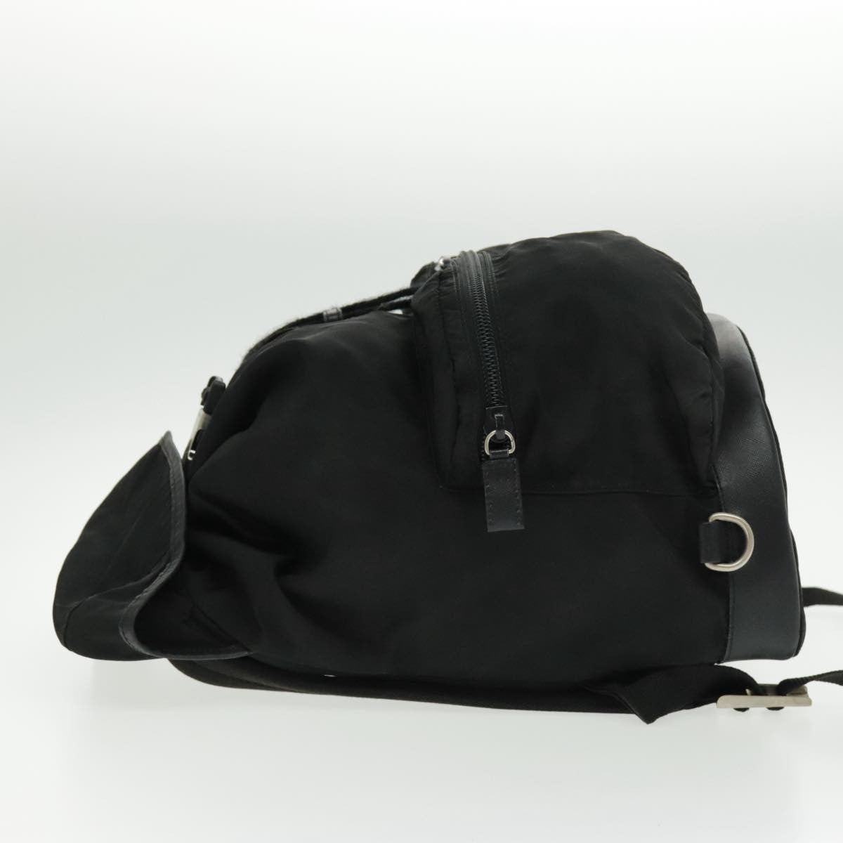 Prada Double Front Pocket Backpack Tessuto Black Nylon Backpack Bag (Authentic  )