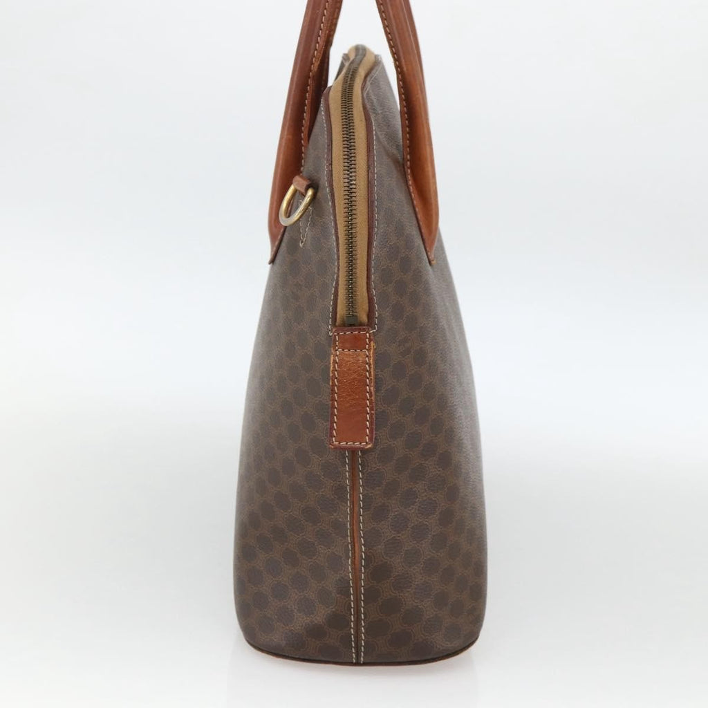 Celine Macadam Handbag Macadam With Leather Brown Canvas Handbag (Authentic  )