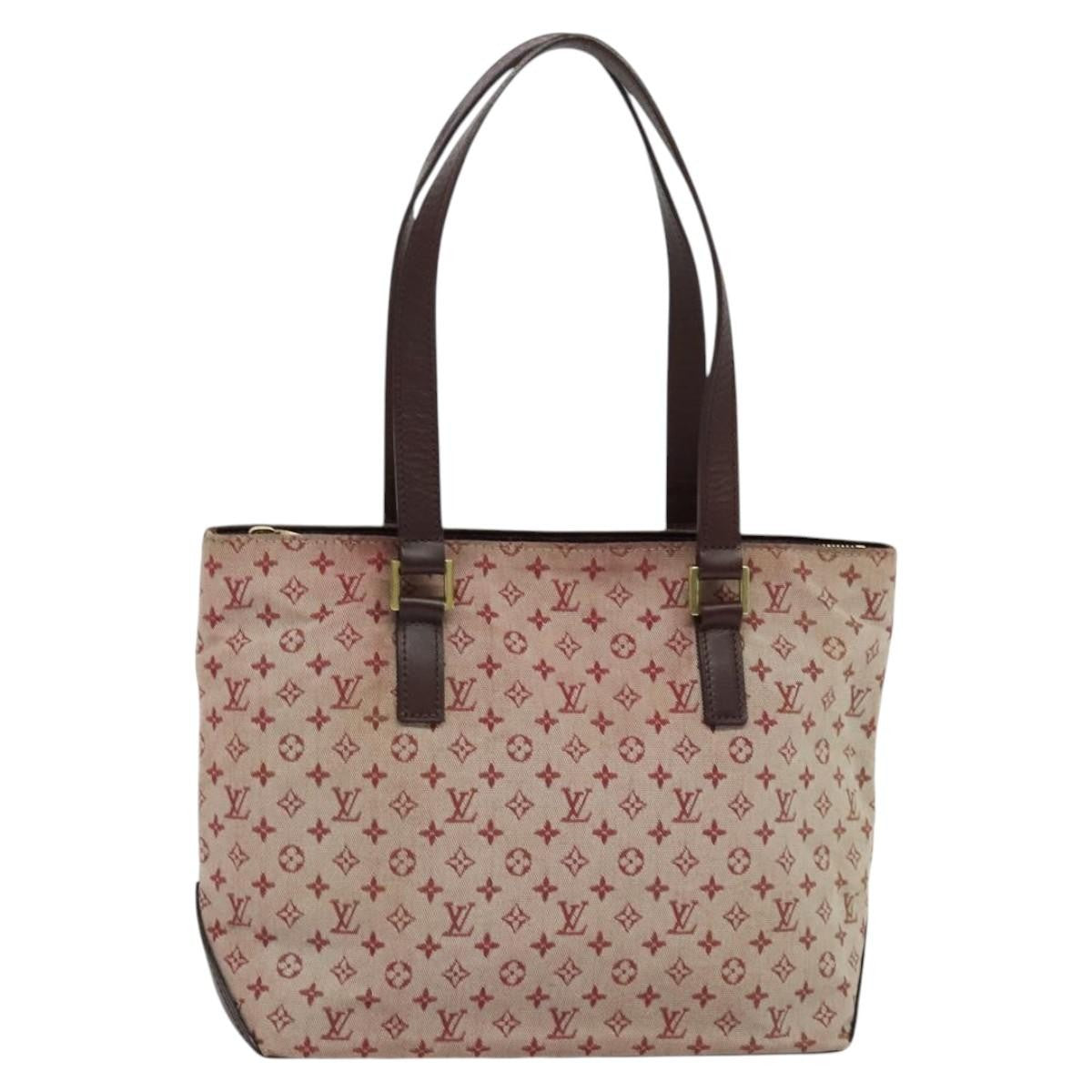Louis Vuitton Cabas Piano Monogram Canvas Red Canvas Bag (Authentic  )