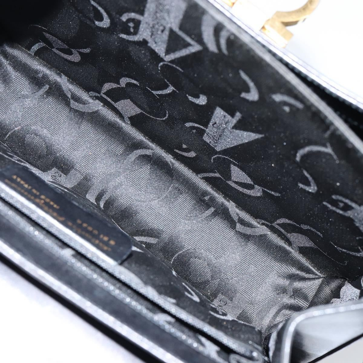Salvatore Ferragamo Gancini Convertible Top Handle Bag Leather Black Leather Handbag (Authentic  )