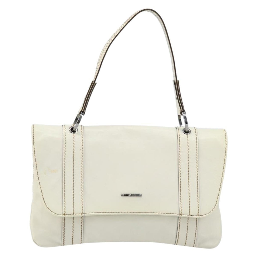 Gucci Vintage Handbag Leather White Leather Handbag (Authentic  )