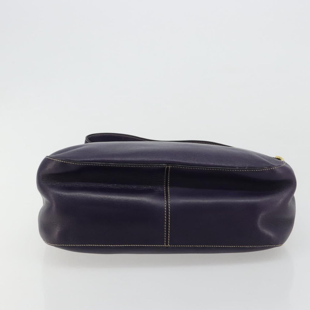 Prada Chain Shoulder Bag Leather Purple Leather Handbag ( )