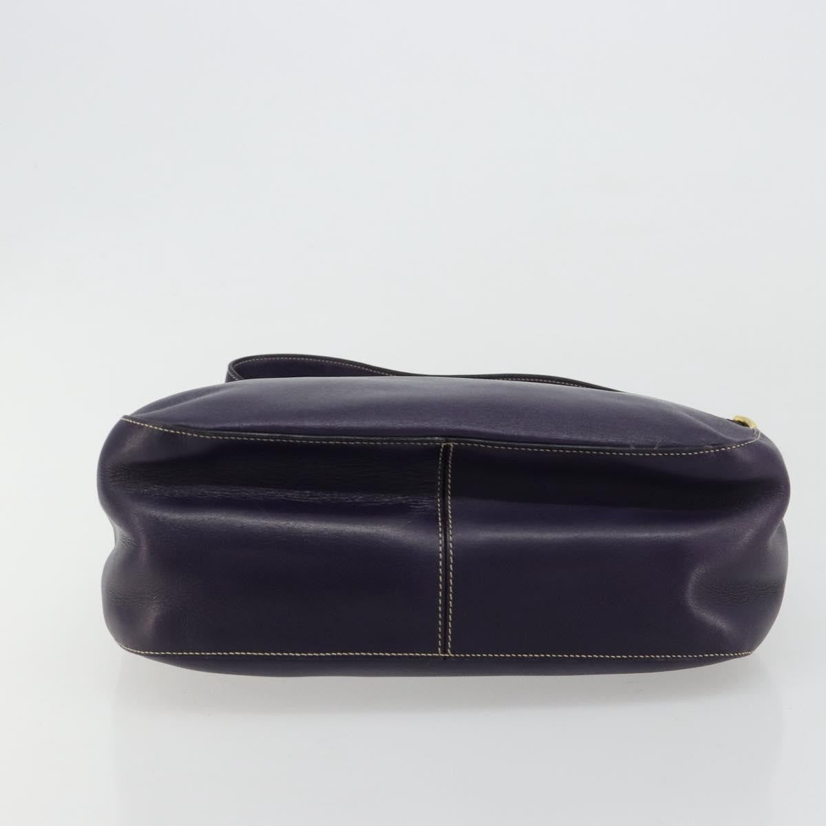 Prada Chain Shoulder Bag Leather Purple Leather Handbag ( )