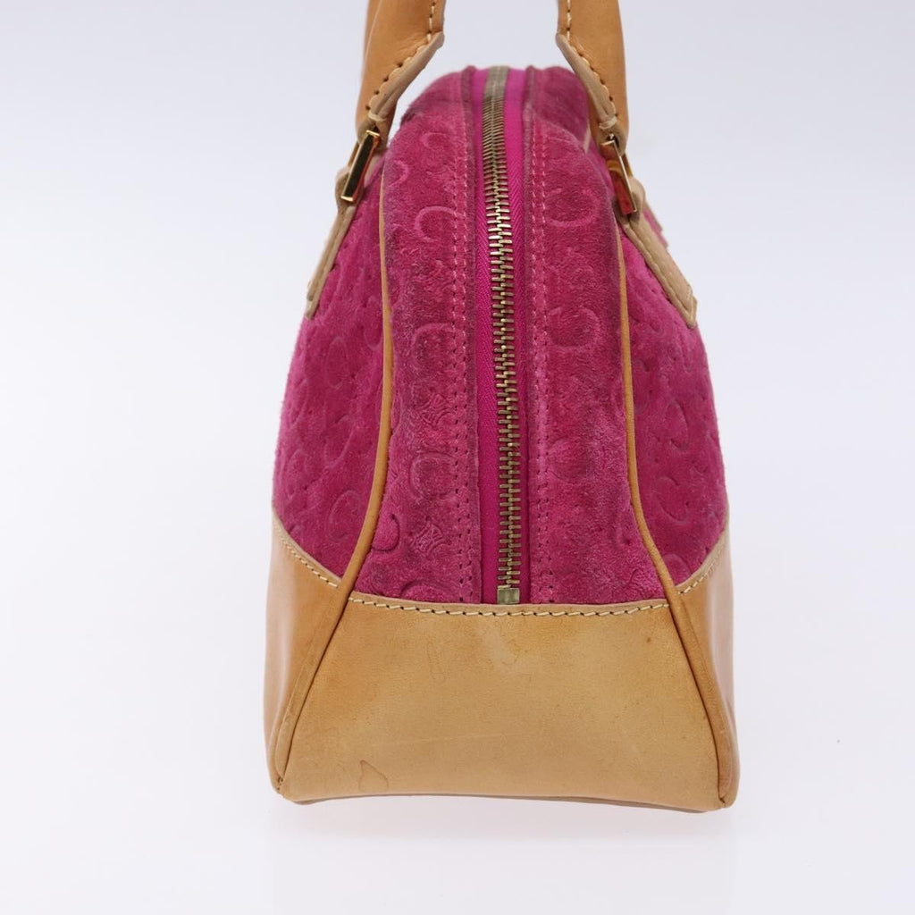 Celine Vintage Macadam Handbag C Macadam Suede Purple Suede Handbag (Authentic  )