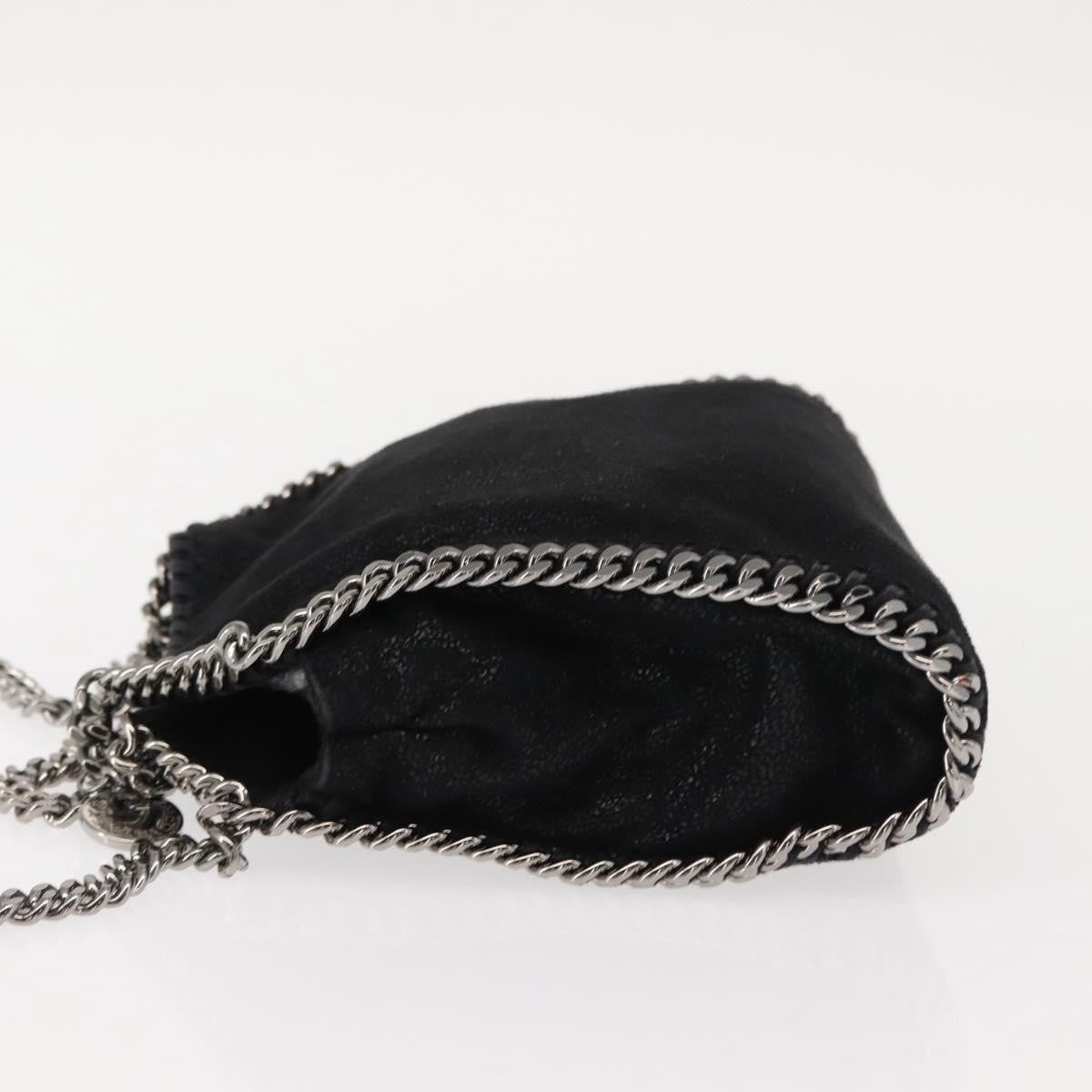 Stella Mccartney Falabella Fold Over Bag Shaggy Deer Black Suede Handbag (Authentic  )