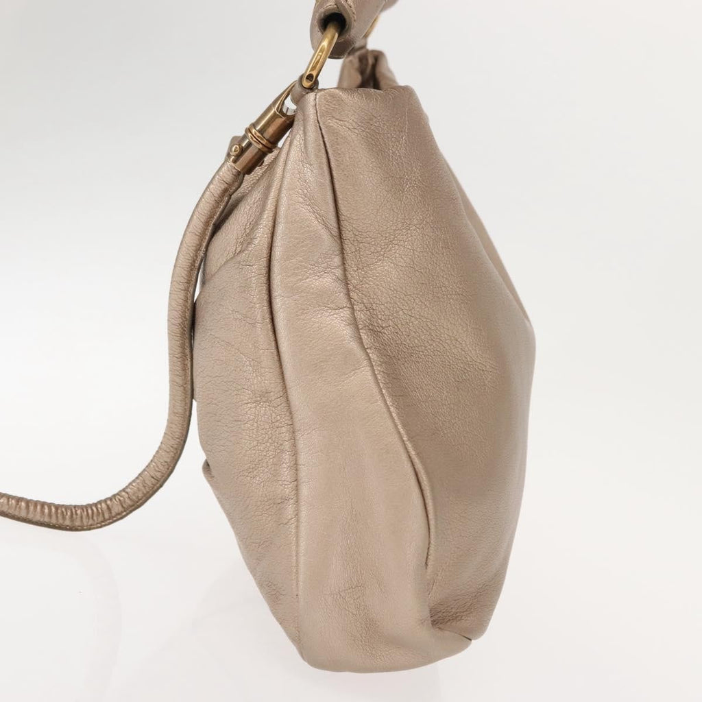 Salvatore Ferragamo Miss Vara Hobo Leather Gold Leather Handbag (Authentic  )