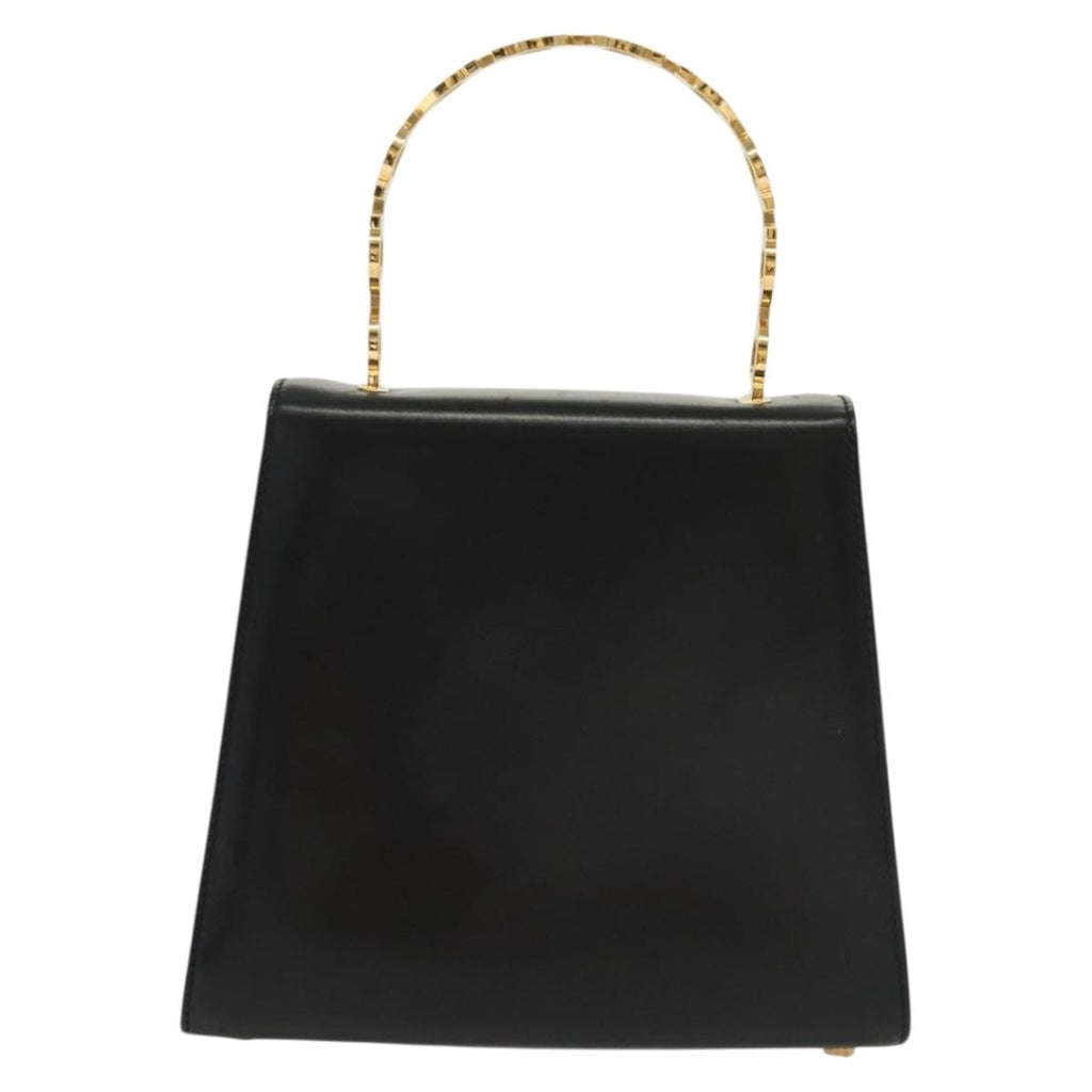 Salvatore Ferragamo Vintage Gancini Convertible Top Handle Bag Leather Black Leather Handbag (Authentic  )