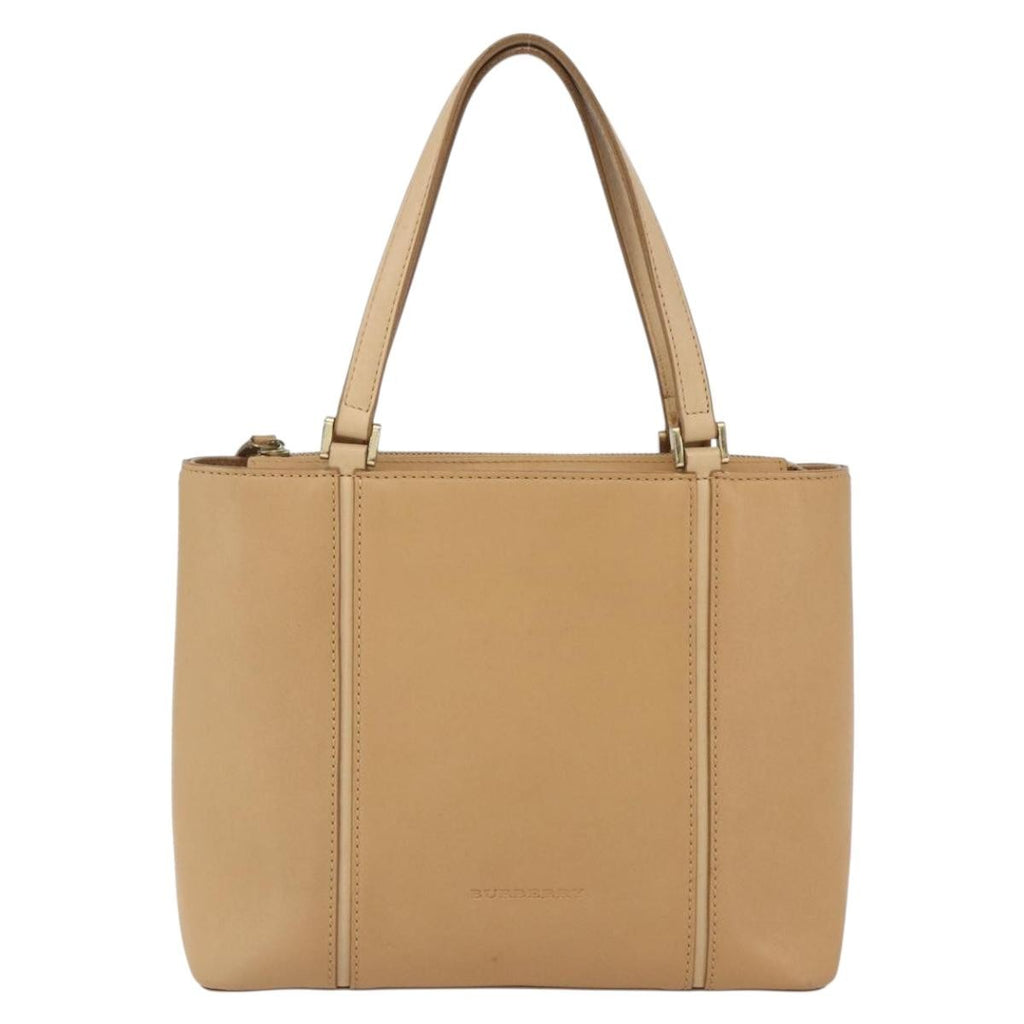 Burberry Vintage Handbag Leather Beige Leather Handbag (Authentic  )