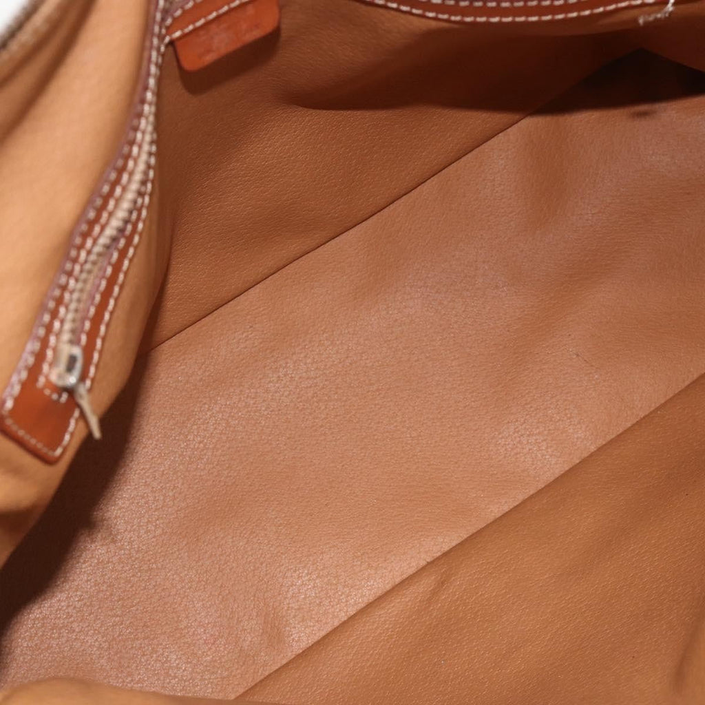 Celine Macadam Handbag Macadam With Leather Brown Canvas Handbag (Authentic  )