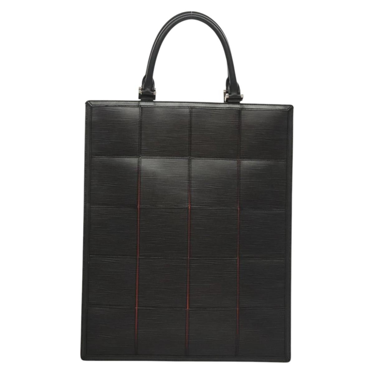 Louis Vuitton Epi Stretch Silver Fizz Handbag Epi Stretch Black Leather Handbag (Authentic  )