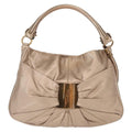 Salvatore Ferragamo Miss Vara Hobo Leather Gold Leather Handbag (Authentic  )