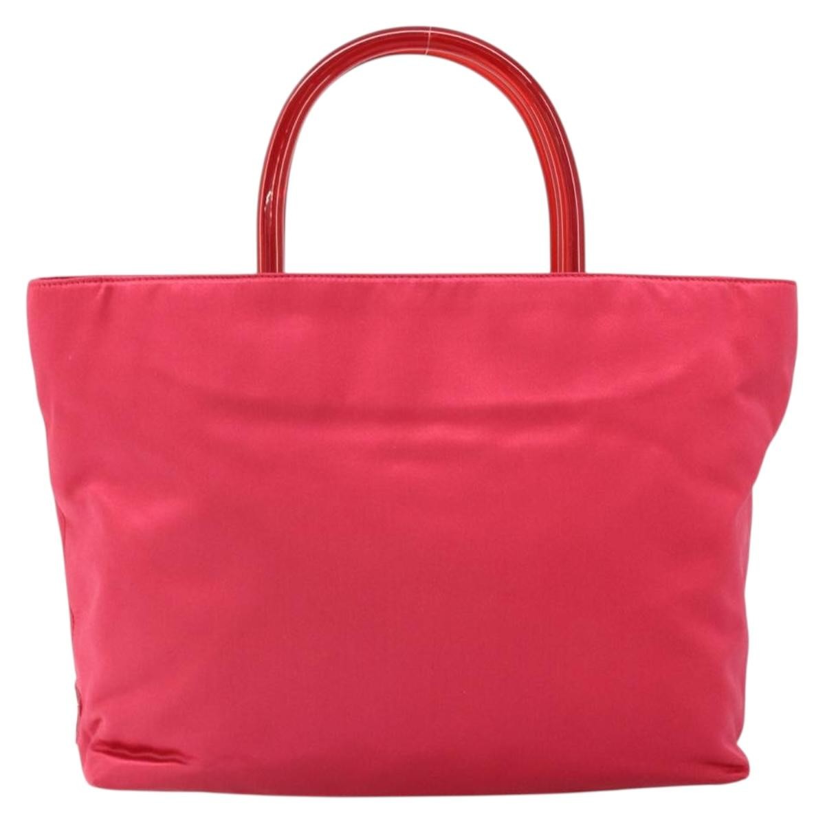 Prada Vintage Handbag Satin Red Satin Handbag (Authentic  )