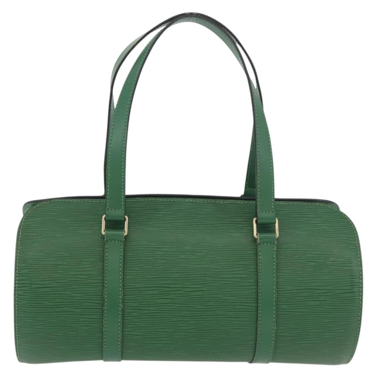 Louis Vuitton Soufflot Handbag Epi Leather Green Leather Handbag (Authentic  )