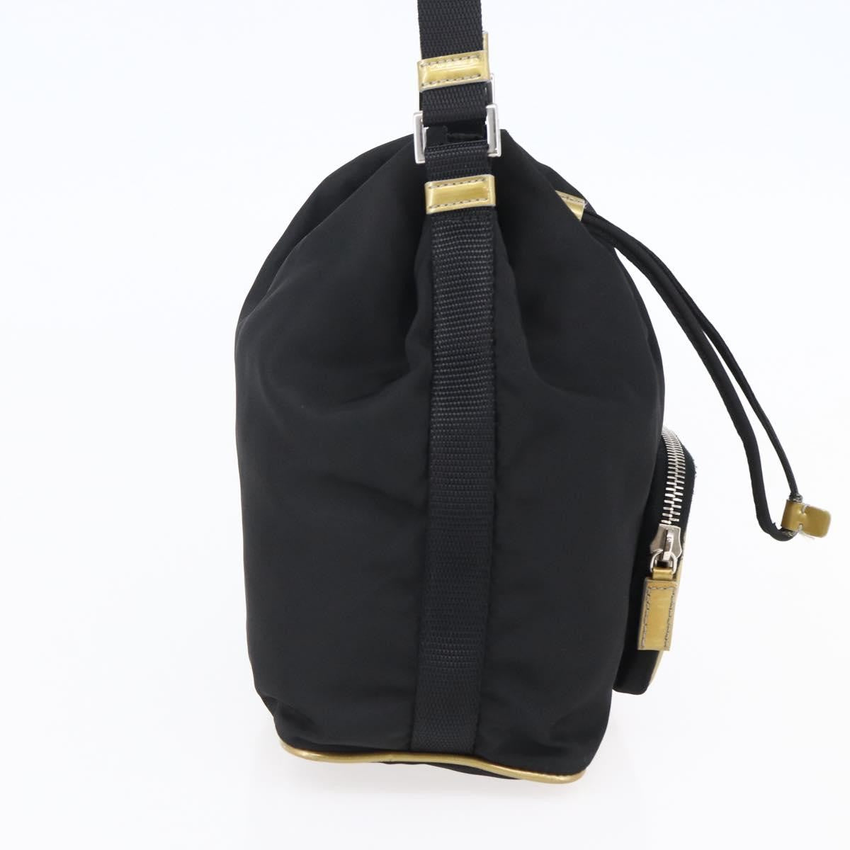 Prada Duet Drawstring Bucket Bag Tessuto Black Nylon Bag (Authentic  )
