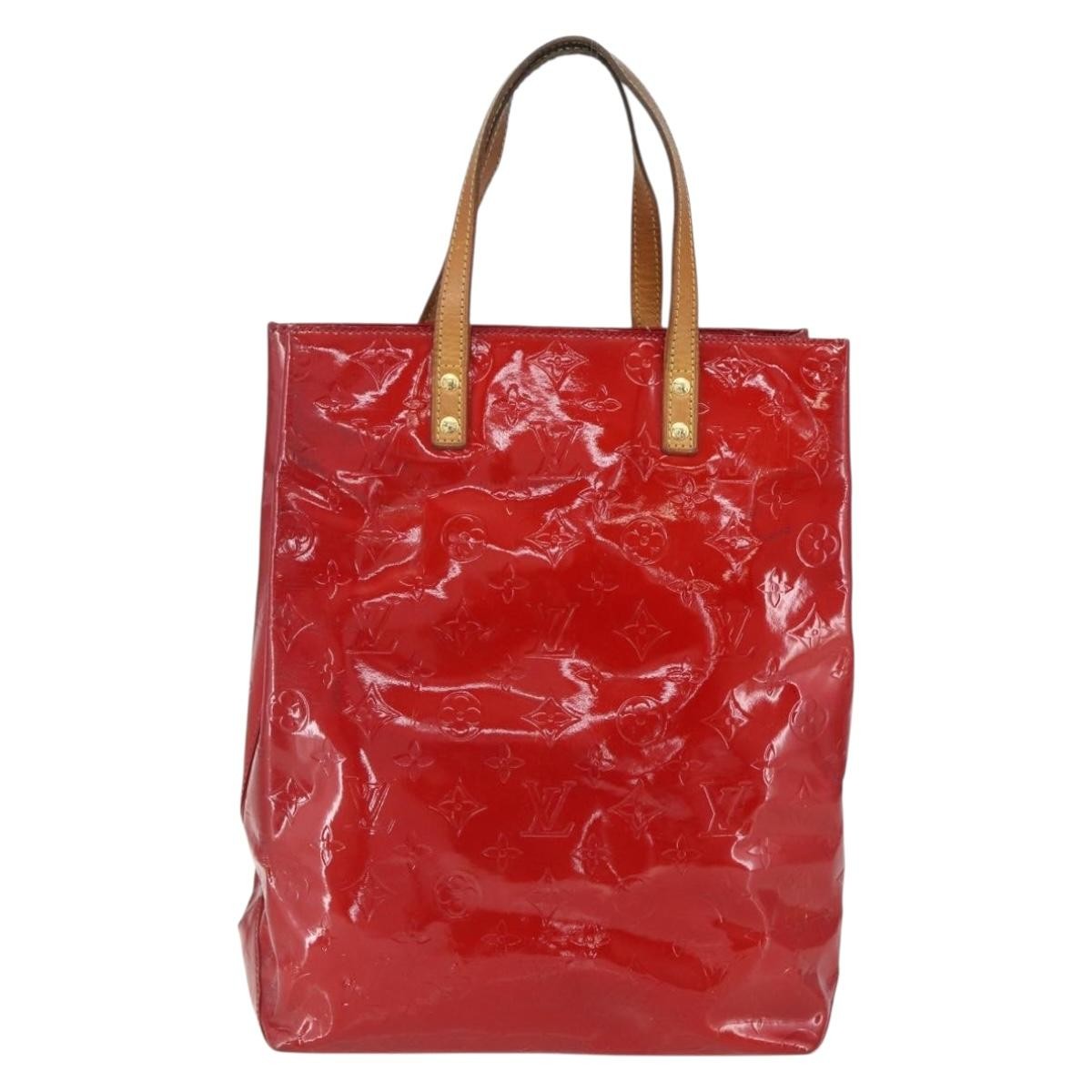 Louis Vuitton Reade Handbag Monogram Vernis Red Patent_Leather Handbag (Authentic  )