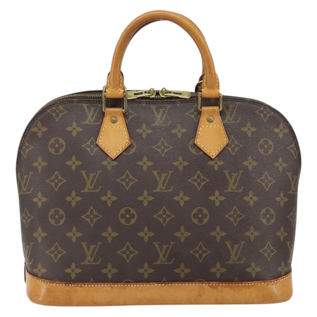 Louis Vuitton Alma Handbag Monogram Canvas Brown Canvas Handbag (Authentic  )