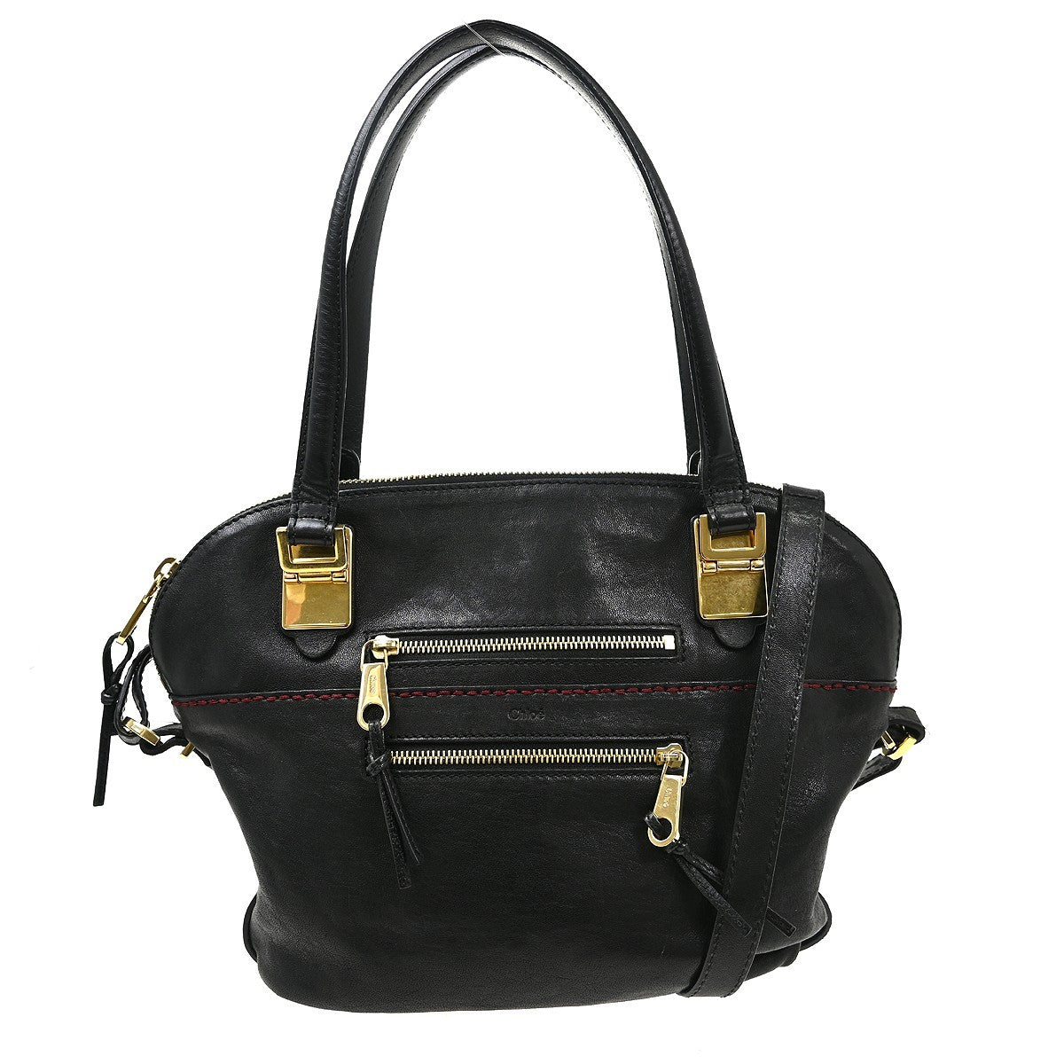 Chloe Vintage Handbag Leather Black Leather Handbag ( )