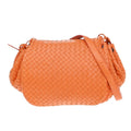 Bottega Veneta Intrecciato Shoulder Bag Leather Orange Leather Handbag ( )