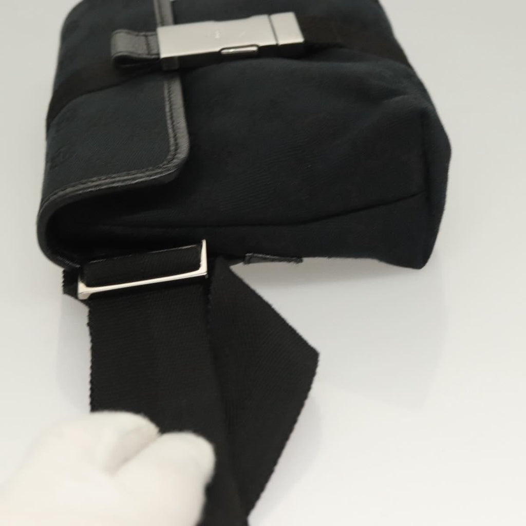 Gucci Buckle Belt Bag Gg Canvas Black Canvas Bag (Authentic  )
