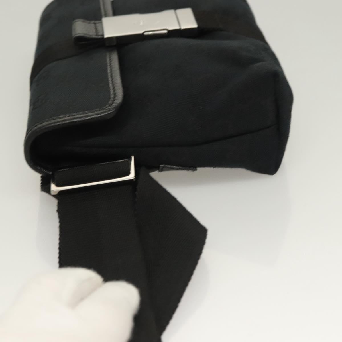 Gucci Buckle Belt Bag Gg Canvas Black Canvas Bag (Authentic  )