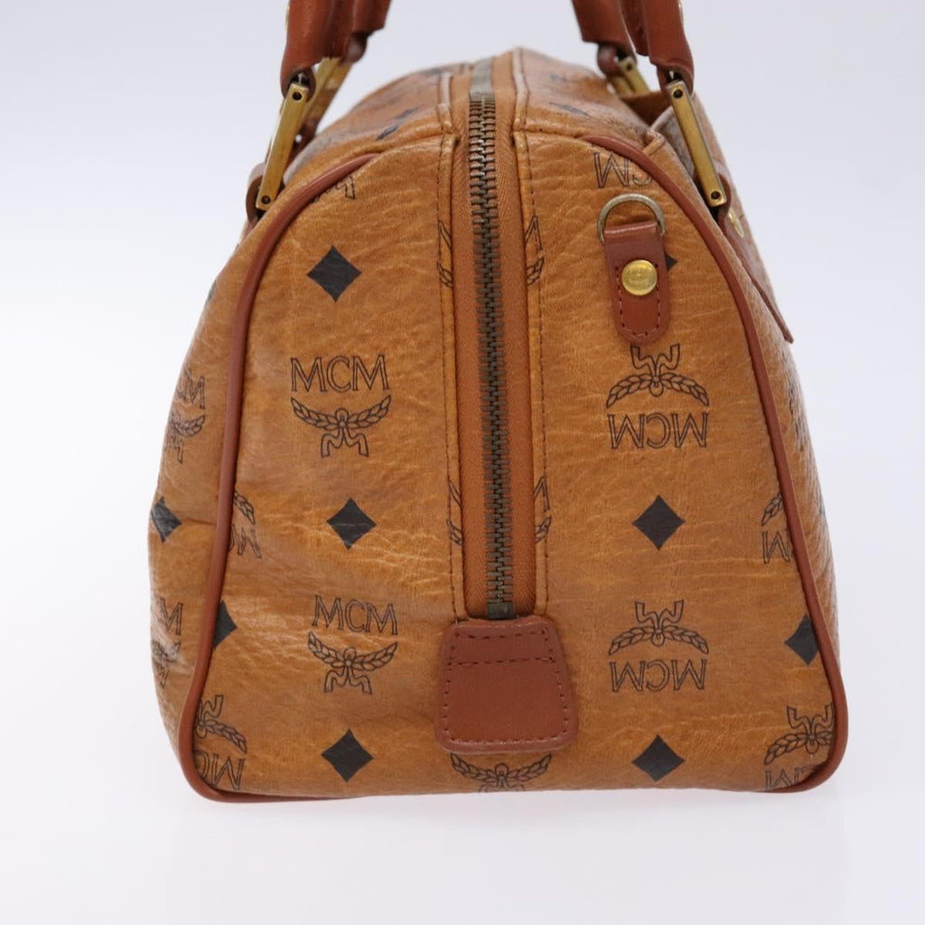 MCM Visetos Logogramme Handbag Canvas And Leather Brown Pvc Handbag (Authentic  )