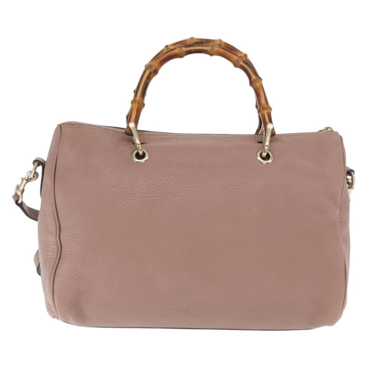 Gucci Bamboo Shopper Tote Leather Pink Leather Handbag (Authentic  )