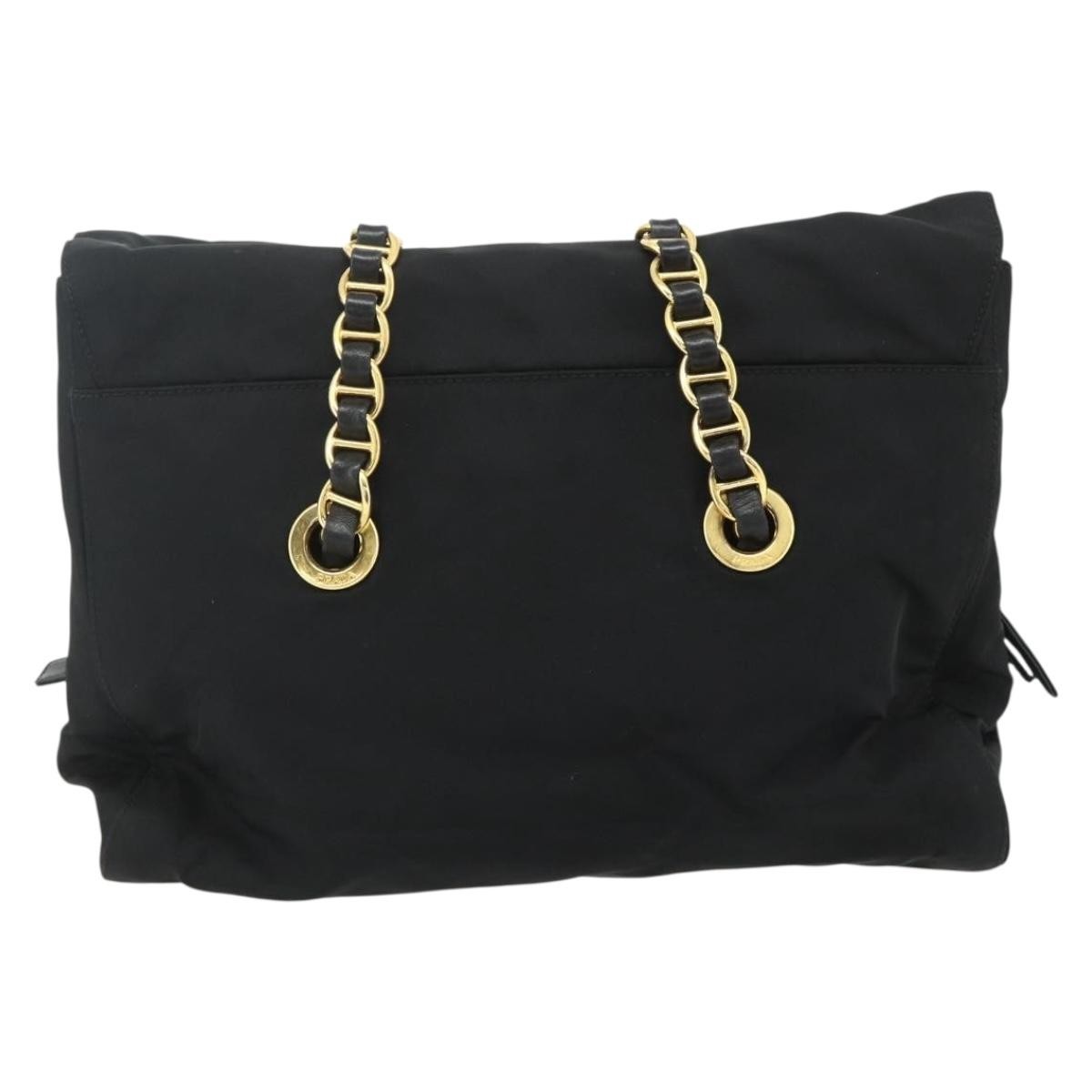 Prada Re-Edition 1995 Chain Tote Quilted Re-Nylon Black Nylon Handbag ( )