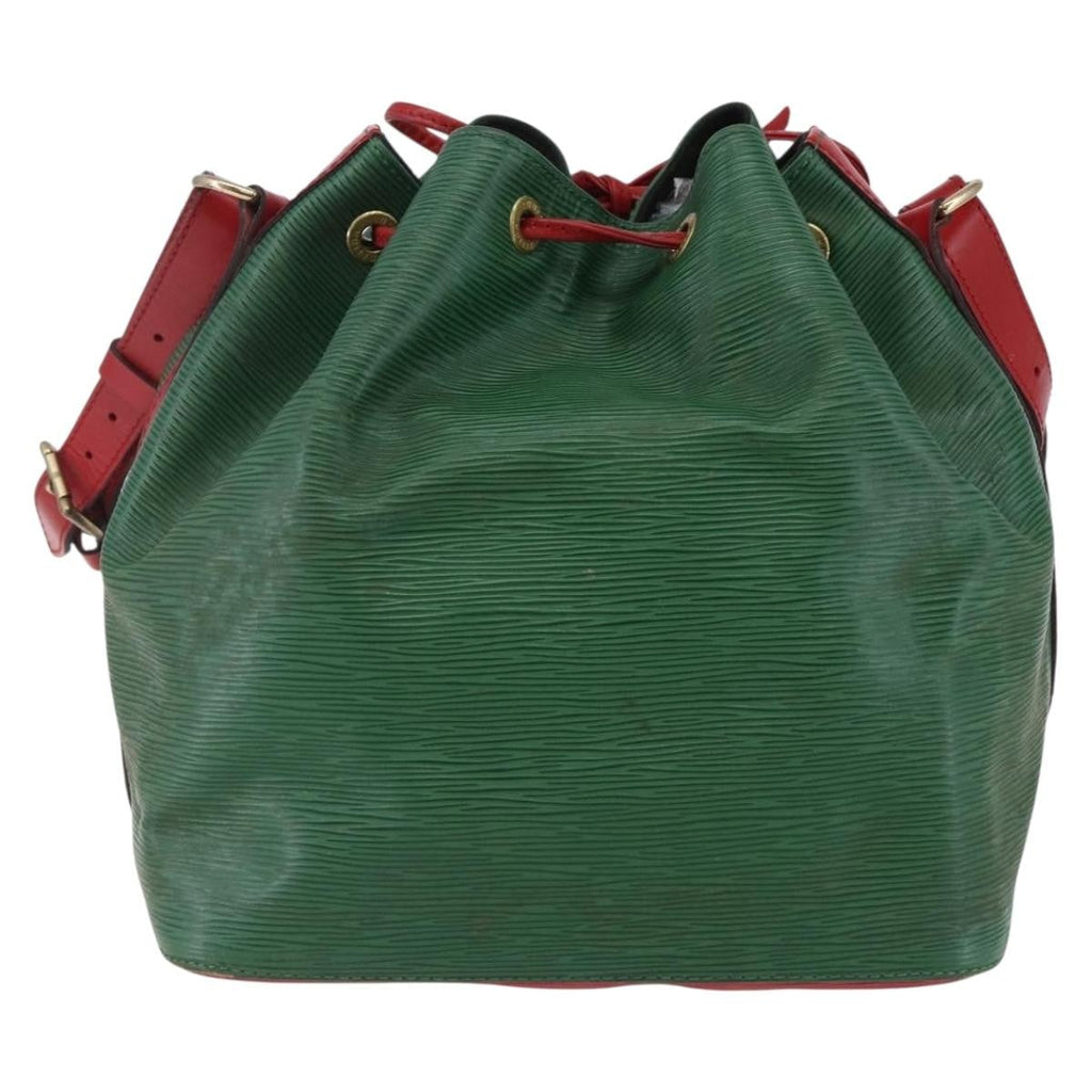 Louis Vuitton Petit Noe Handbag Two Tone Epi Leather Green Leather Bag (Authentic  )