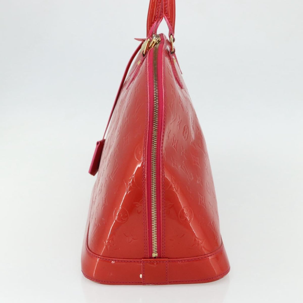 Louis Vuitton Alma Handbag Monogram Vernis Red Patent_Leather Handbag ( )