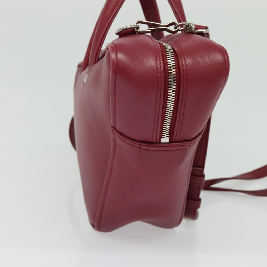Balenciaga Triangle Duffle Bag Leather Red Leather Handbag (Authentic  )