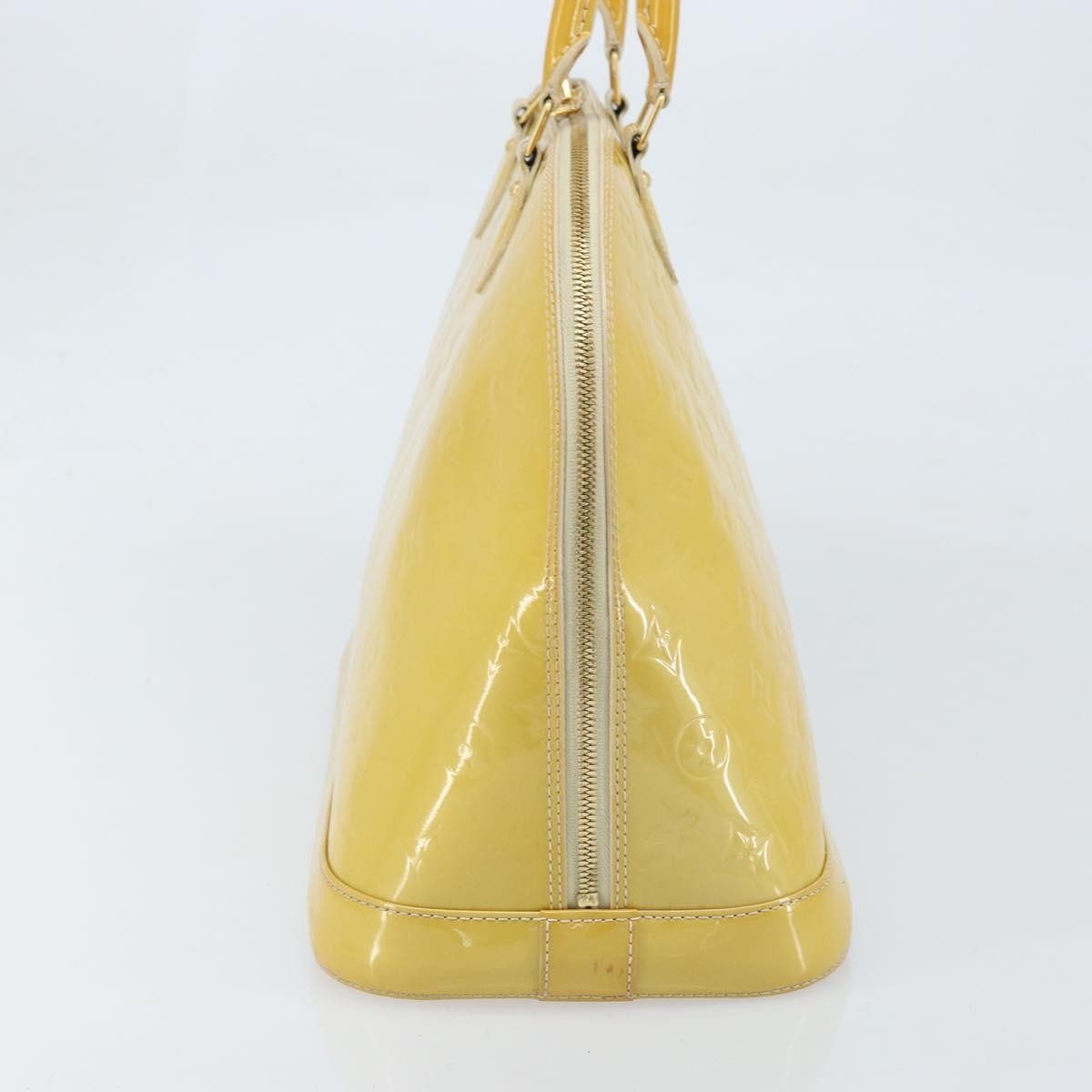 Louis Vuitton Alma Handbag Monogram Vernis Yellow Patent_Leather Handbag (Authentic  )