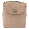 Bally Vintage Backpack Quilted Leather Pink Leather Backpack Bag (Authentic  )