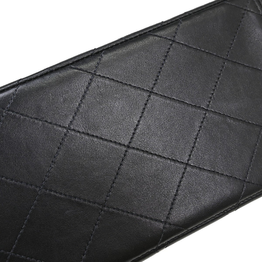 Chanel Flap Shoulder Bag Leather Black Leather Handbag ( )