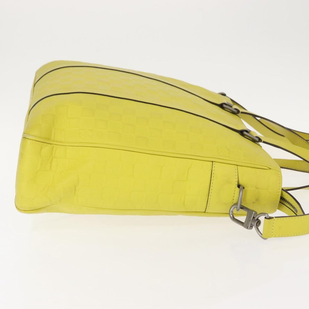 Louis Vuitton Tadao Handbag Damier Infini Leather Yellow Leather Handbag (Authentic  )