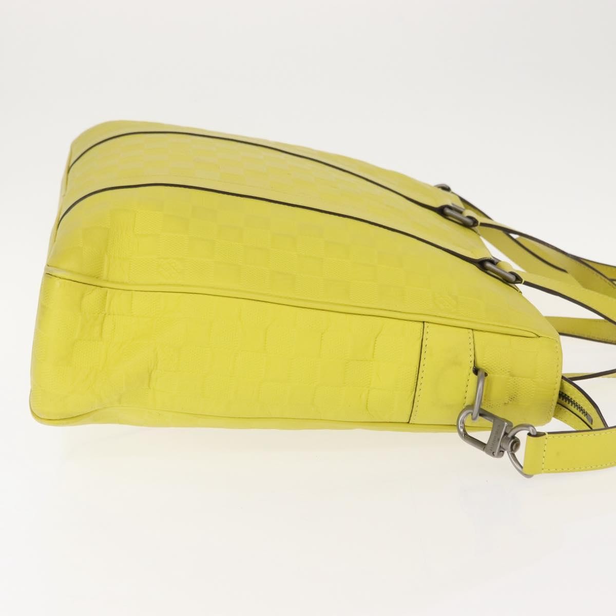 Louis Vuitton Tadao Handbag Damier Infini Leather Yellow Leather Handbag (Authentic  )