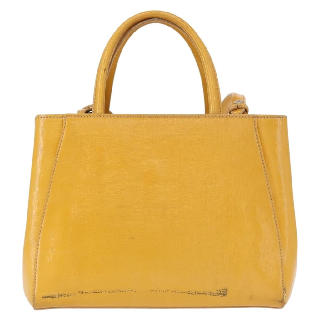 Fendi 2Jours Bag Leather Yellow Leather Handbag (Authentic  )