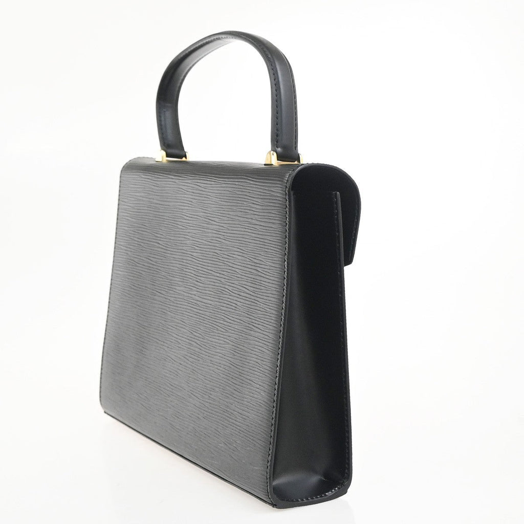 Louis Vuitton Malesherbes Handbag Epi Leather Black Leather Handbag (Authentic  )