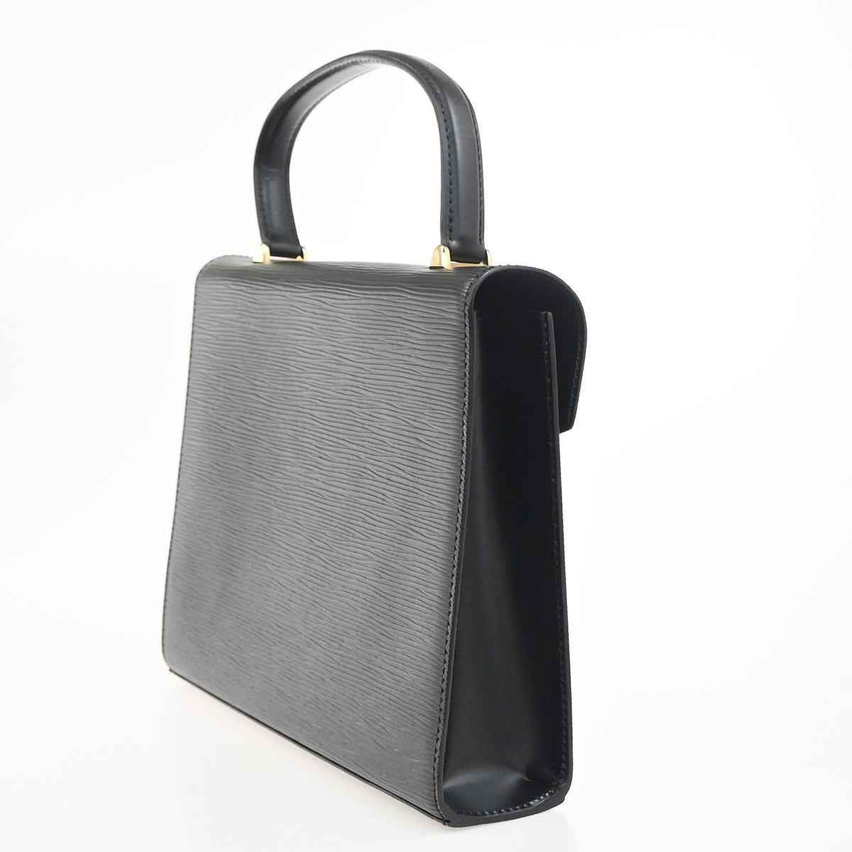 Louis Vuitton Malesherbes Handbag Epi Leather Black Leather Handbag (Authentic  )